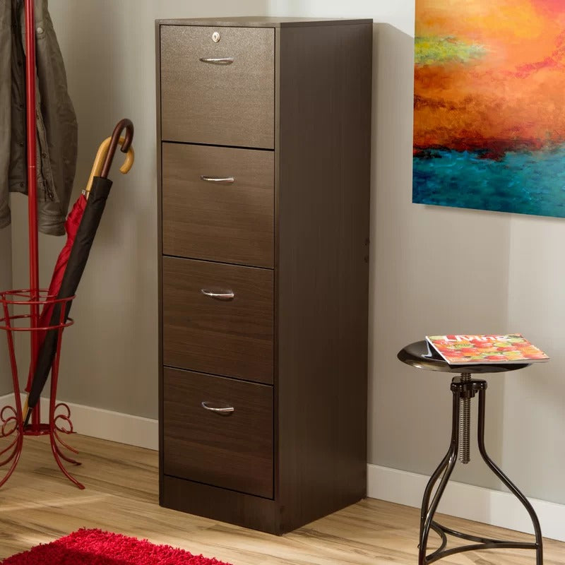 Filing Cabinet : 15.8'' Wide 4 -Drawer Vertical File Cabinet