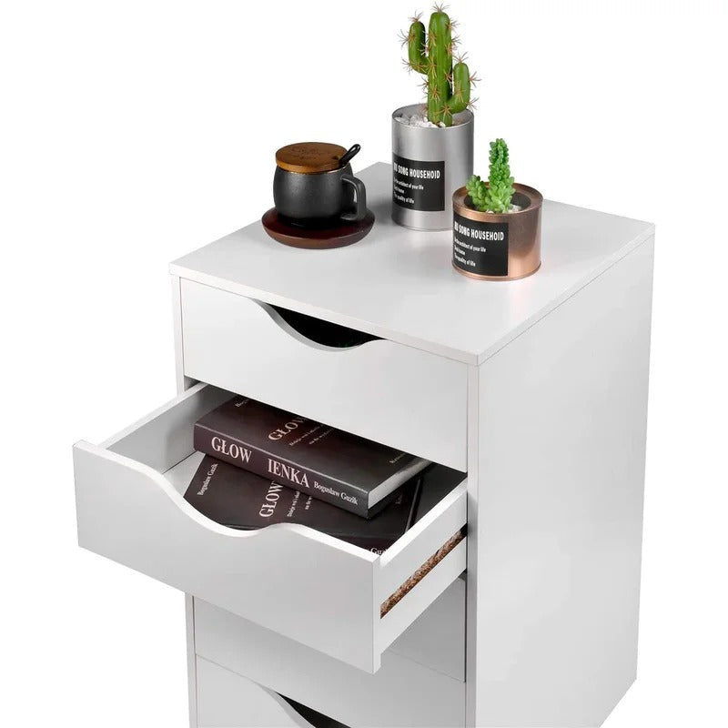 File Cabinets : 16'' Wide 5 -Drawer Mobile Vertical