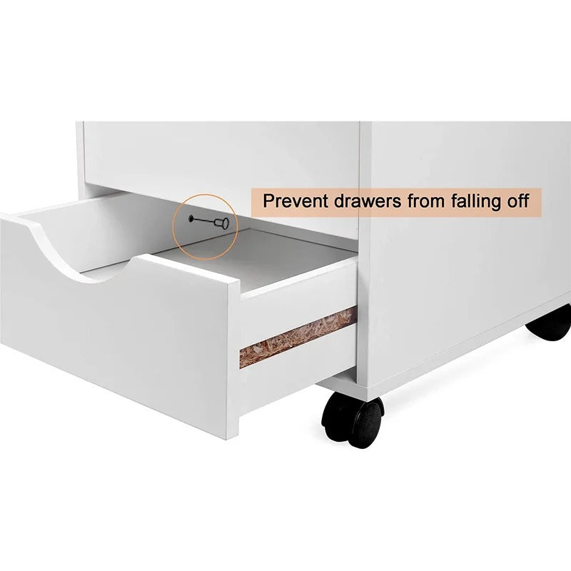 File Cabinets : 16'' Wide 5 -Drawer Mobile Vertical