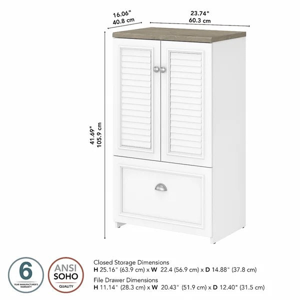 File Cabinets : 23.7401'' Wide 1 -Drawer Vertical