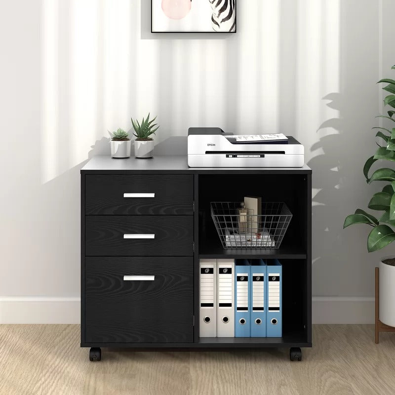 Filing Cabinet : 32'' Wide 3 -Drawer Mobile Lateral File Cabinet