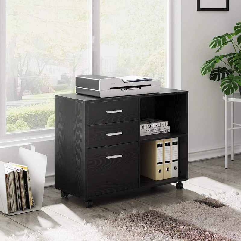 Filing Cabinet : 32'' Wide 3 -Drawer Mobile Lateral File Cabinet