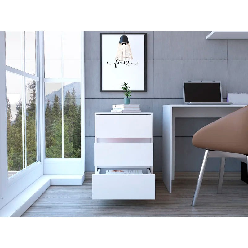 File Cabinets : Dina 3-Drawer Mobile Vertical Filling Cabinet