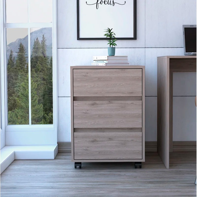 File Cabinets : Dina 3-Drawer Mobile Vertical Filling Cabinet