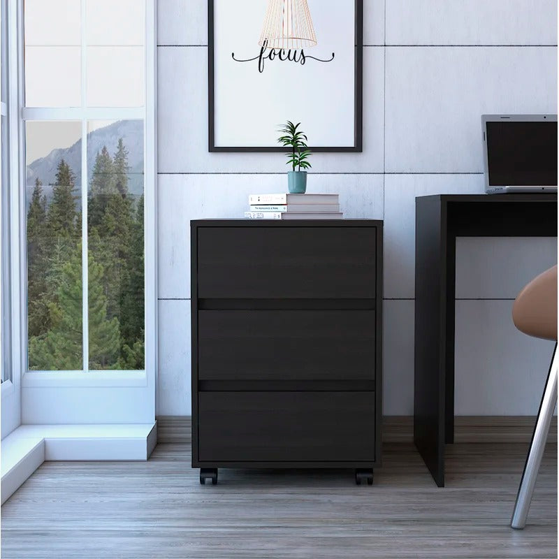 File Cabinets : Dina 3-Drawer Mobile Vertical Filling Cabinet