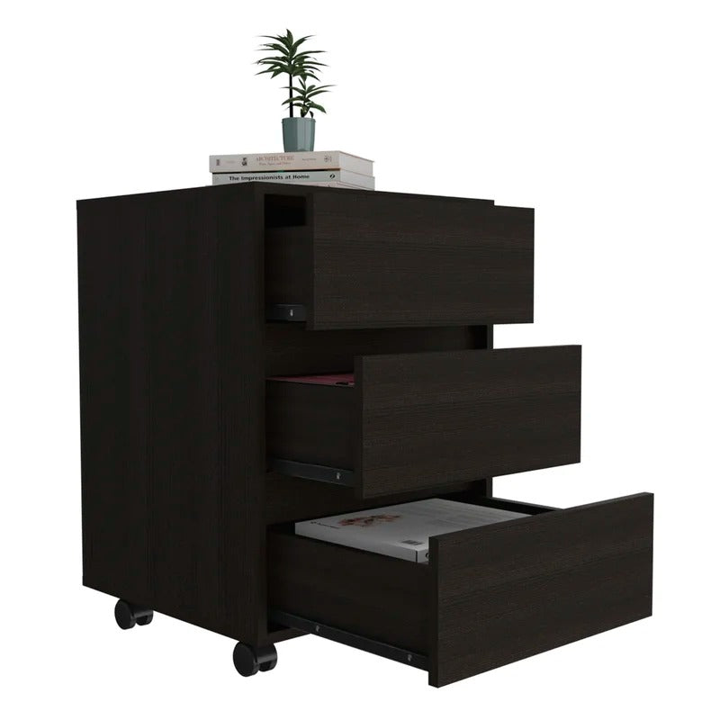 File Cabinets : Dina 3-Drawer Mobile Vertical Filling Cabinet