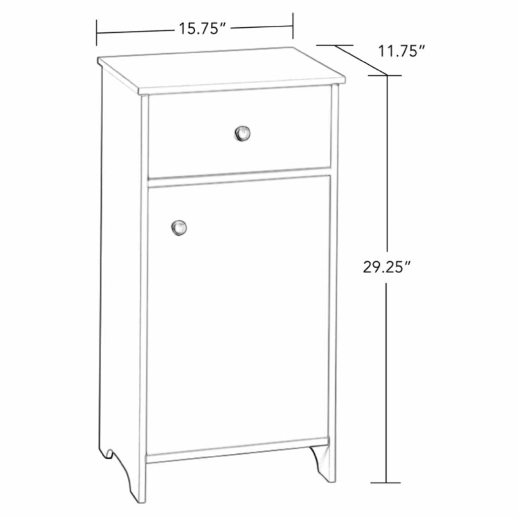 Floor Cabinets: 1 Door Bathroom Floor Cabinet