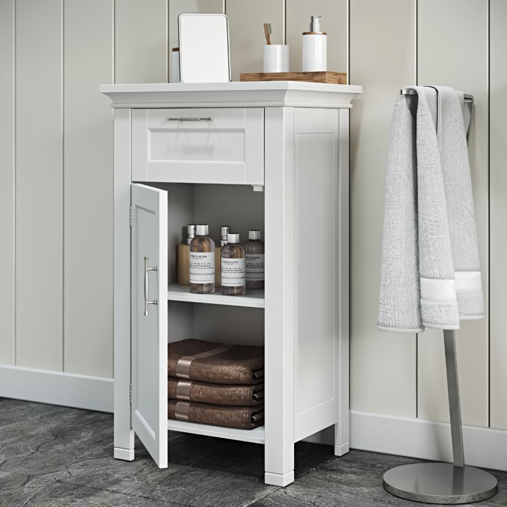 Floor Cabinets: 1 Door Bathroom Floor Cabinet