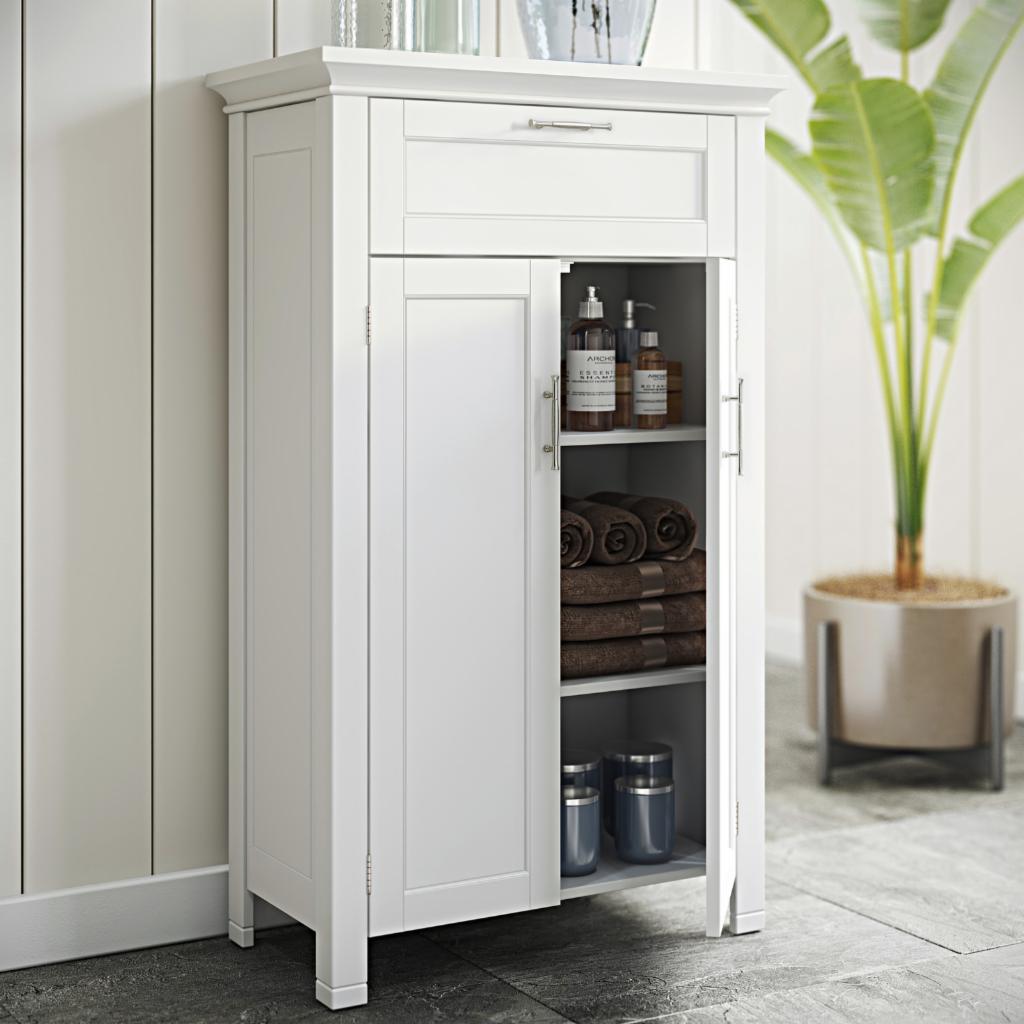 Floor Cabinets: 2 Door Bathroom Floor Cabinet