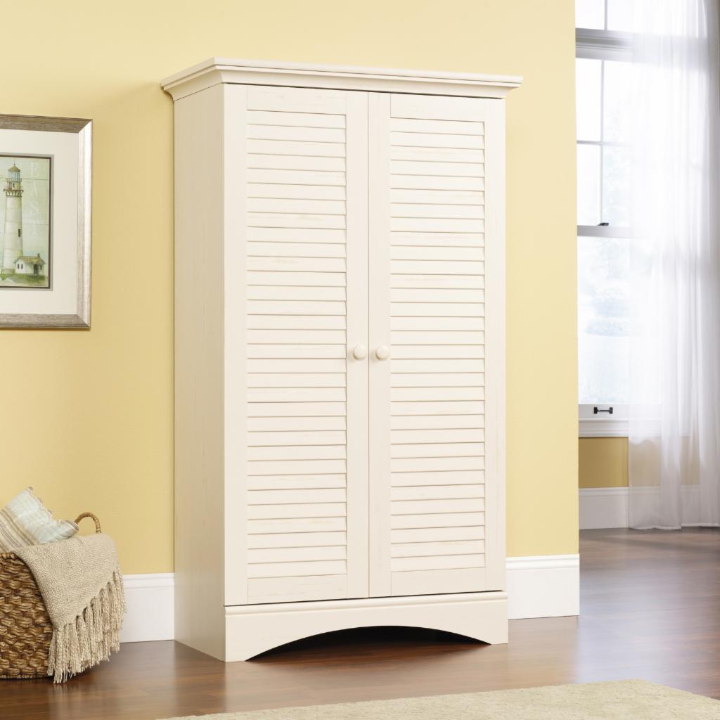 Floor Cabinets: Antique Ivory Storage Cabinet