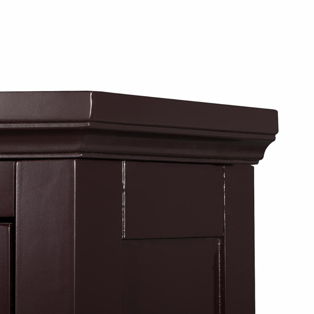 Floor Cabinets: Dark Espresso Corner Floor Cabinet with 1 Shutter Door