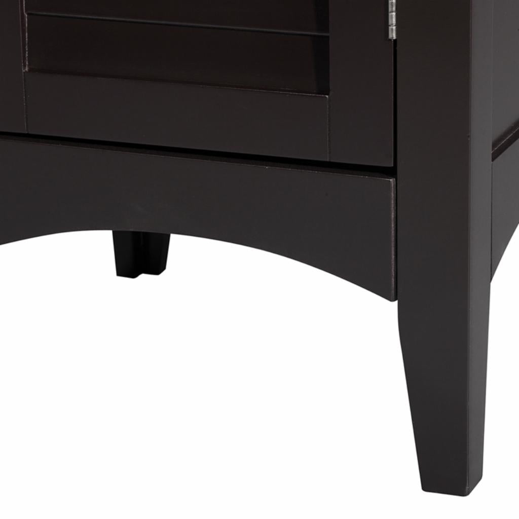Floor Cabinets: Dark Espresso Tower with 2 Shutter Doors