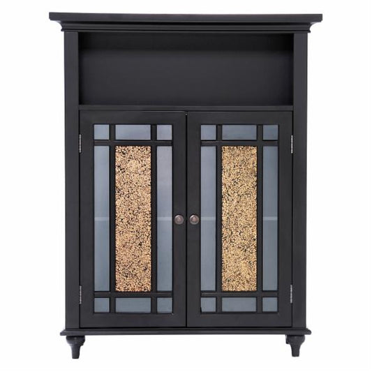 Floor Cabinets: Espresso Bathroom Double Door Floor Cabinet