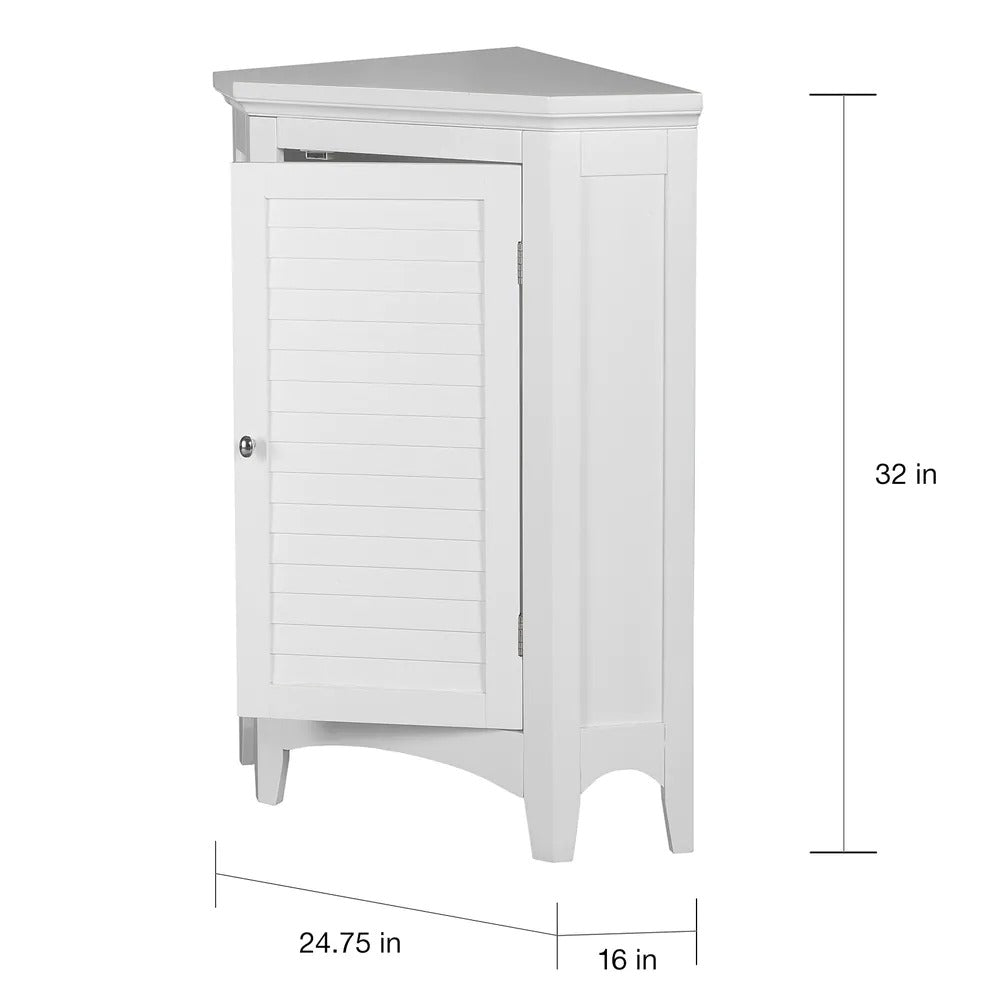 Floor Cabinets White Corner Floor Cabinet with 1 Shutter Door