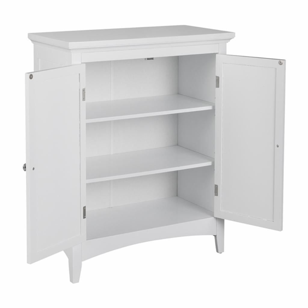 Floor Cabinets: White Floor Cabinet with 2 Shutter Doors