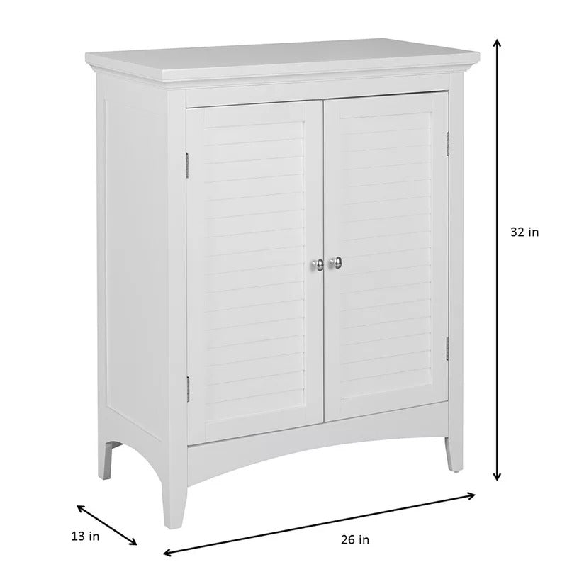 Floor Cabinets White Floor Cabinet with 2 Shutter Doors