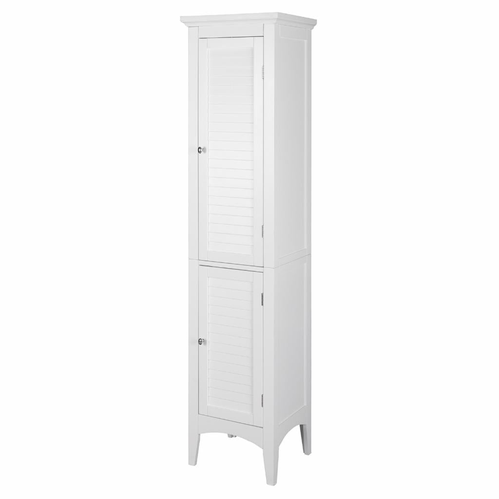 Floor Cabinets: White Tower with 2 Shutter Doors
