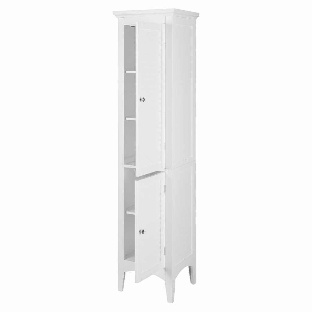 Floor Cabinets: White Tower with 2 Shutter Doors
