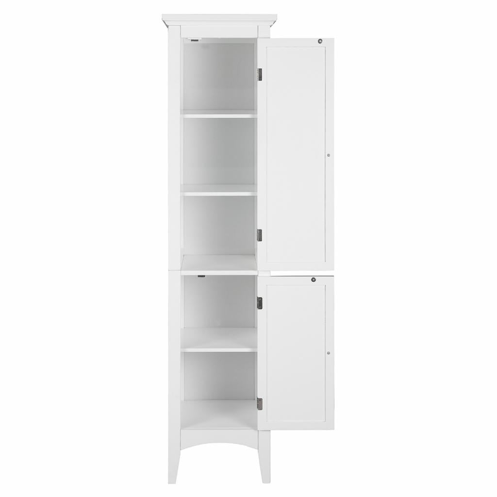 Floor Cabinets: White Tower with 2 Shutter Doors