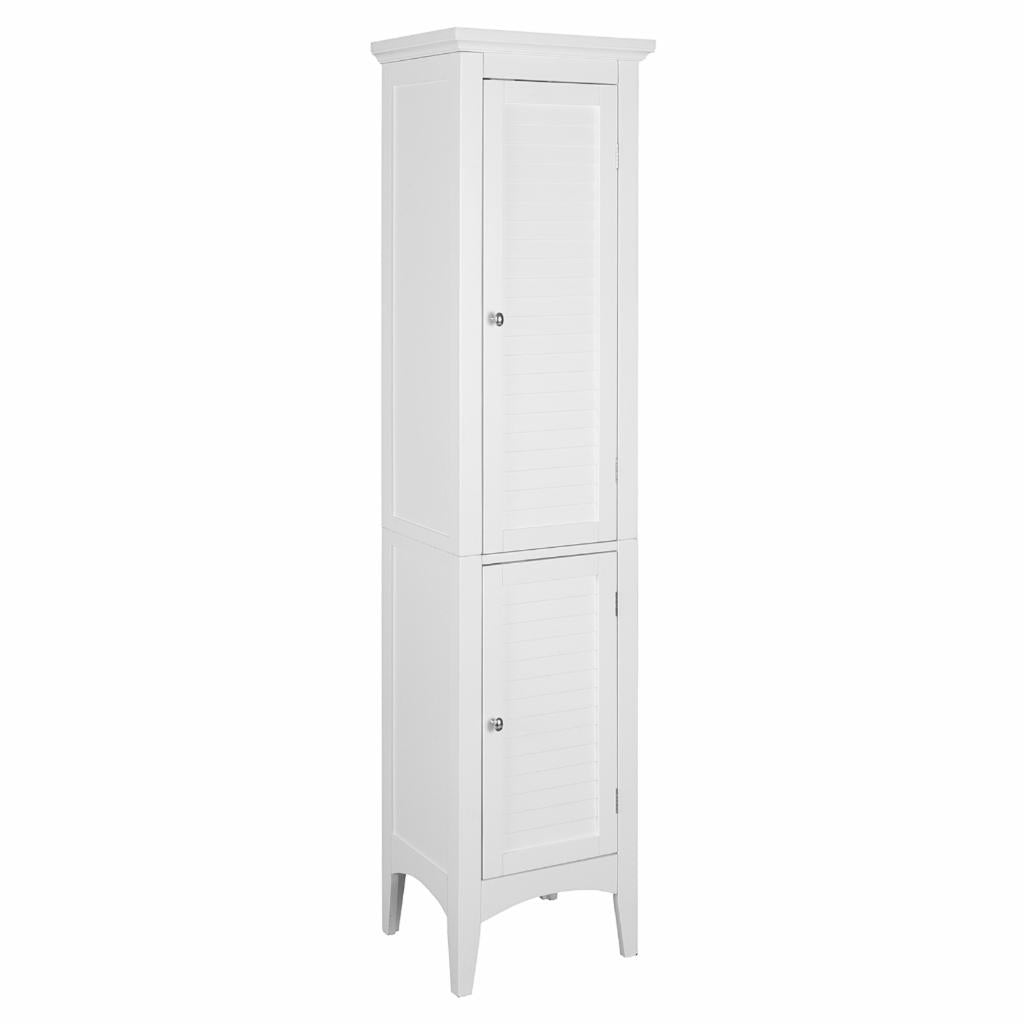 Floor Cabinets: White Tower with 2 Shutter Doors