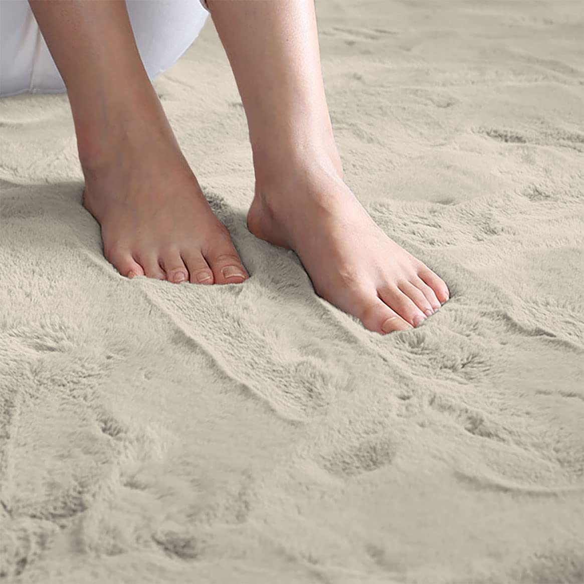 Floor Mats: Bathroom Door Foot Carpets Anti Skid Water Absorbent Easy Machine Washable Rug for Entrance | Kitchen Floor | 60 X 90 Cm | Beige | Pack of 1