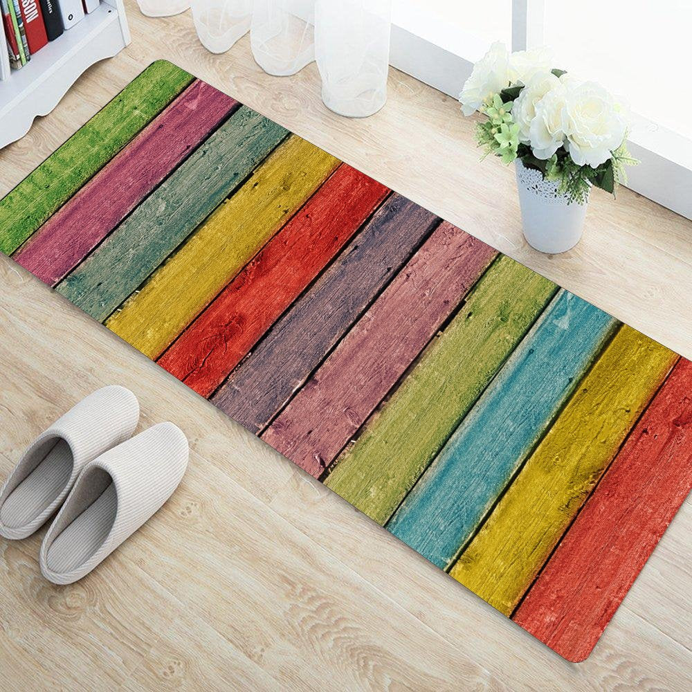 Floor Mats: 3D Printed Runner Carpets Rug Anti Skid Backing for Home/Kitchen/Living Area/Office Entrance (57 X 37 cm, Multi, Pack of 1, Nylon)