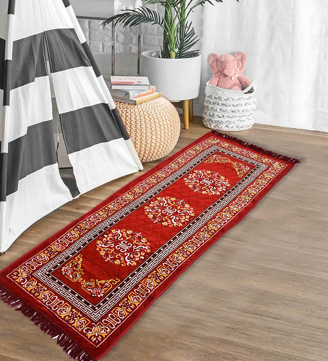 Floor Mats: Floor Rug, Pack of 1 Velvet Asan, Gold