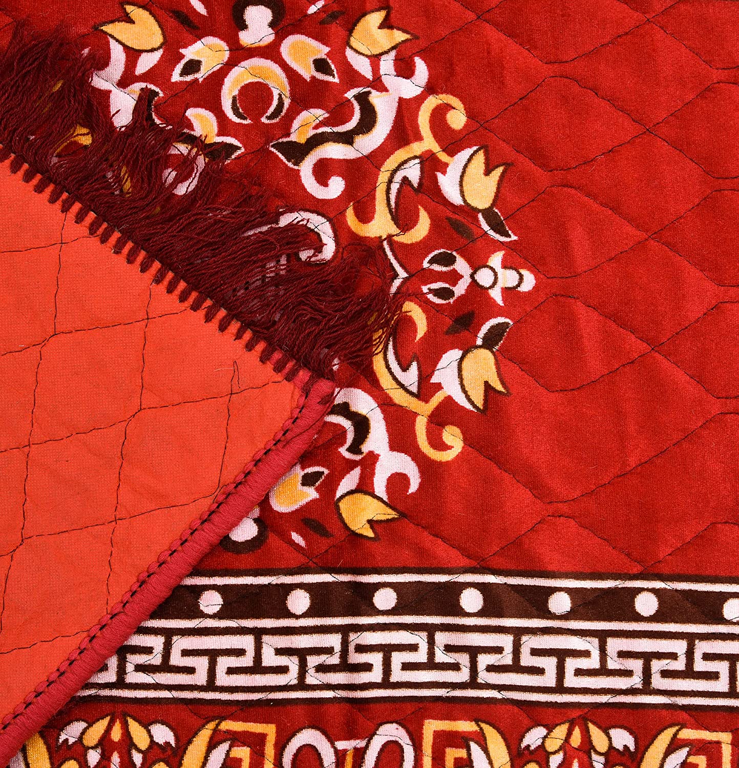 Floor Mats: Floor Rug, Pack of 1 Velvet Asan, Gold