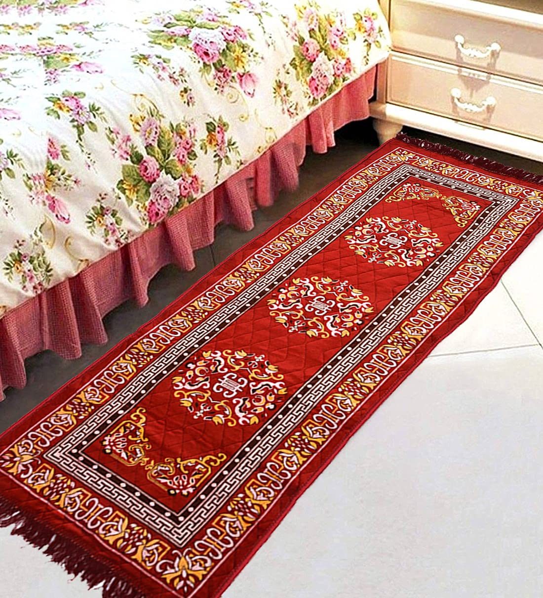 Floor Mats: Floor Rug, Pack of 1 Velvet Asan, Gold