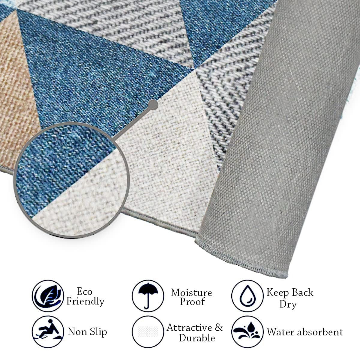 Floor Mats: Home 3D Printed American Bedside Runner Carpet Anti Skid for Home/ Kitchen /Kitchen/Living Area/Office Entrance