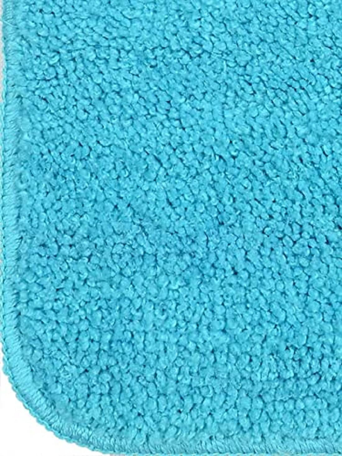 Floor Mats: India Super Soft Solid Mat and Runner with Anti Skid Backing,Colour Black Set of 2 (40 x 120 & 40 x 60 cm)