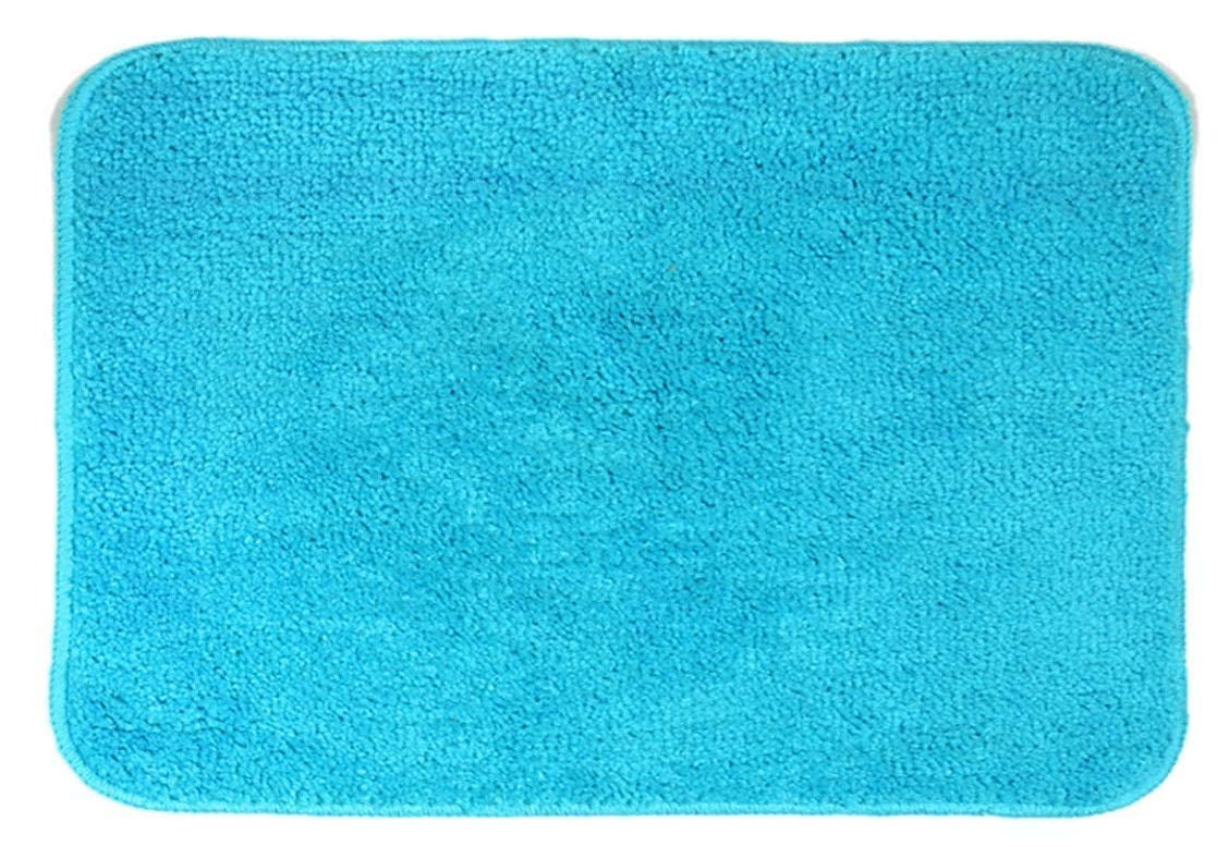 Floor Mats: India Super Soft Solid Mat and Runner with Anti Skid Backing,Colour Black Set of 2 (40 x 120 & 40 x 60 cm)