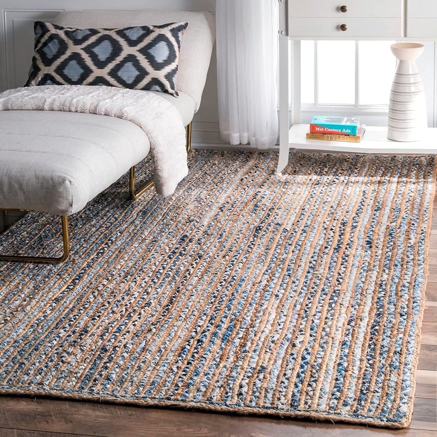 Floor Mats: Jute Braided Natural Carpets Hand Woven & Reversible for Living Room
