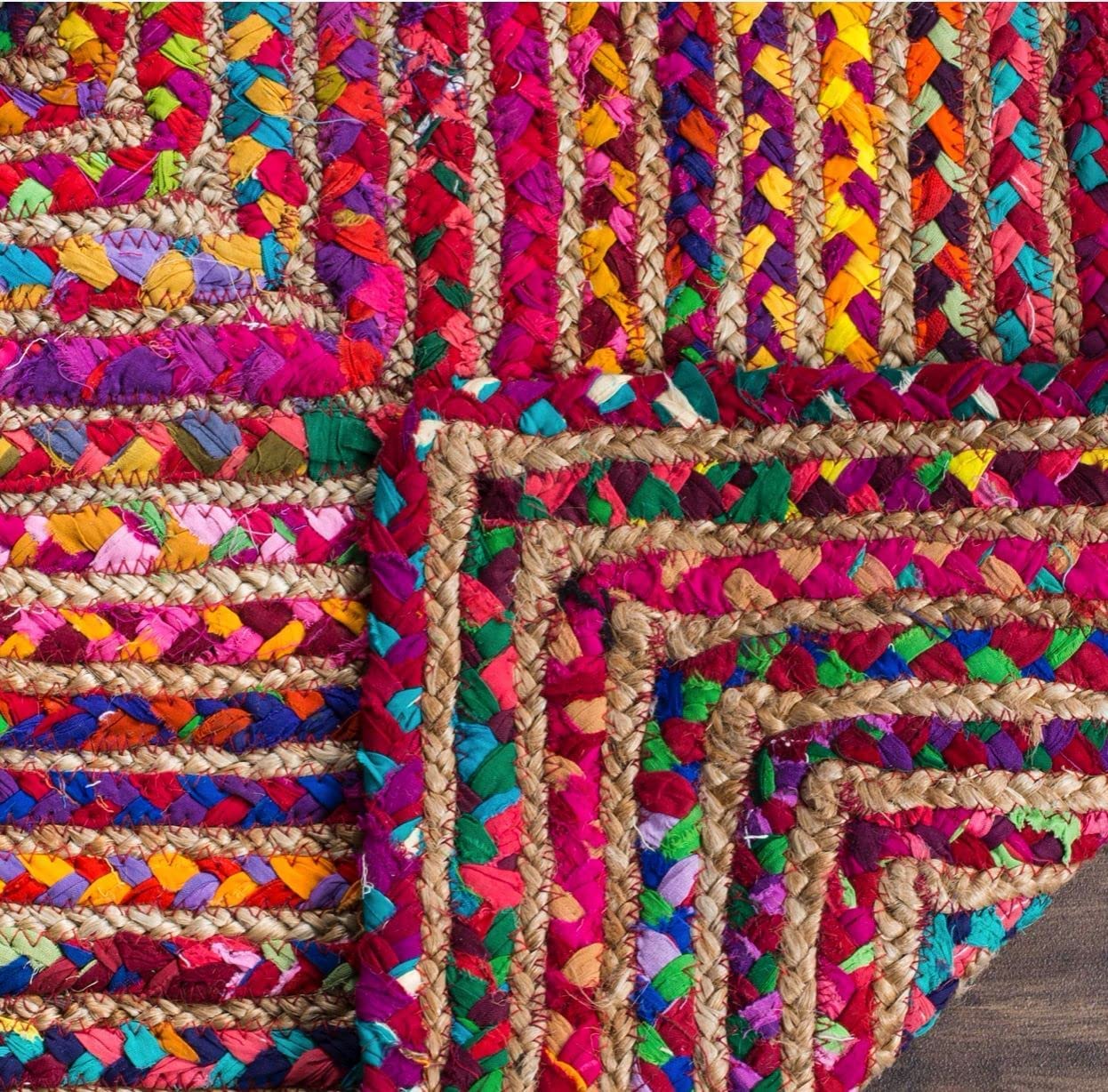 Floor Mats: Jute Braided Natural Carpets Hand Woven & Reversible for Living Room