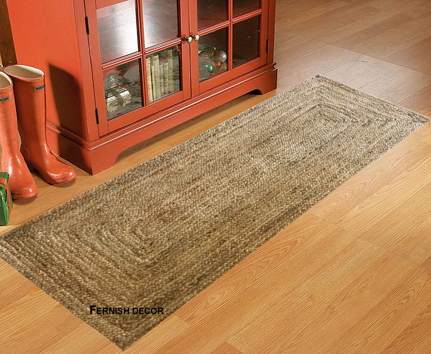 Floor Mats: Jute Round Rug (Beige, 3 Feet, 1 Piece)