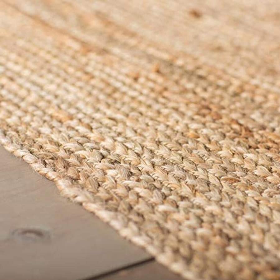 Floor Mats: Jute Round Rug (Beige, 3 Feet, 1 Piece)