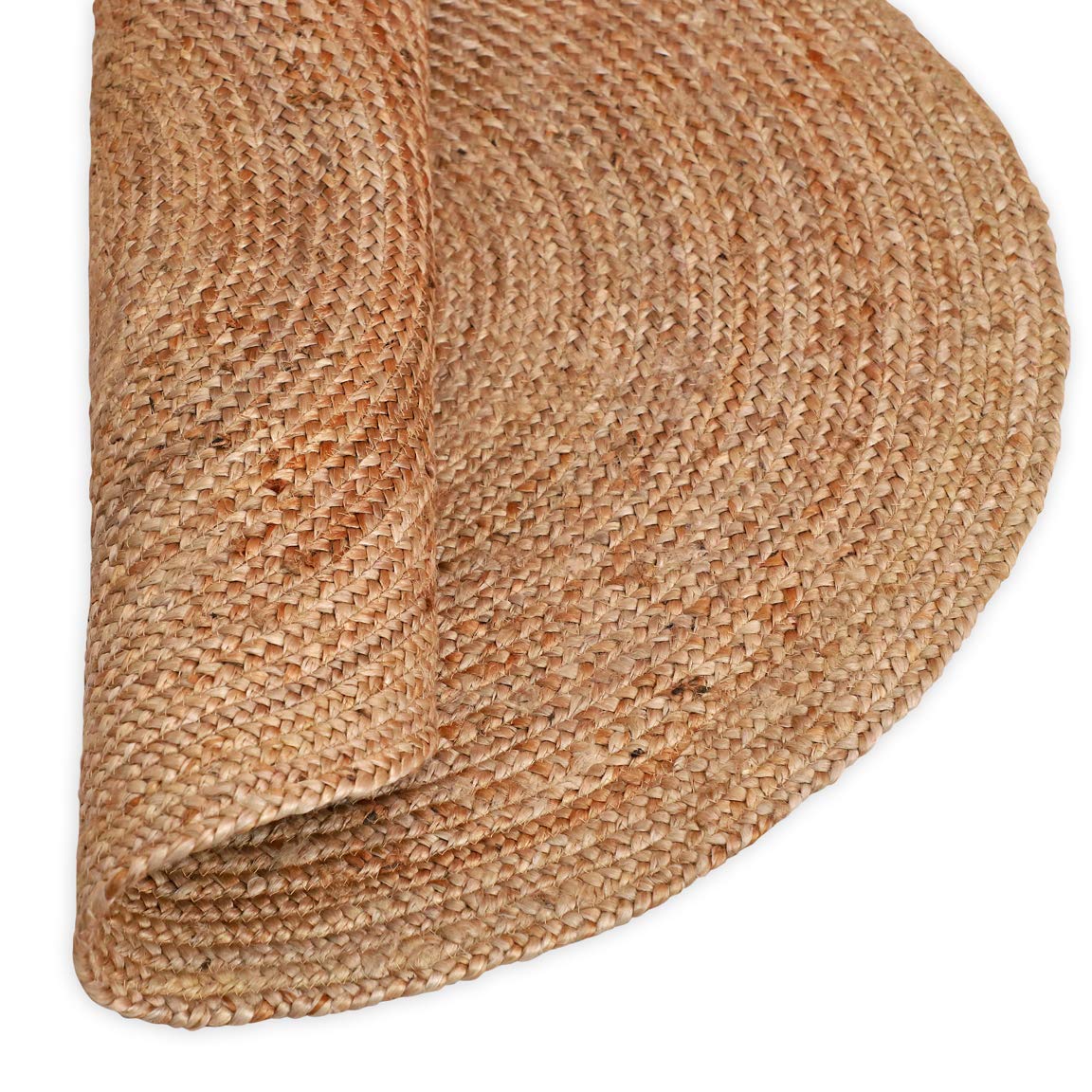 Floor Mats: Jute Round Rug (Beige, 3 Feet, 1 Piece)