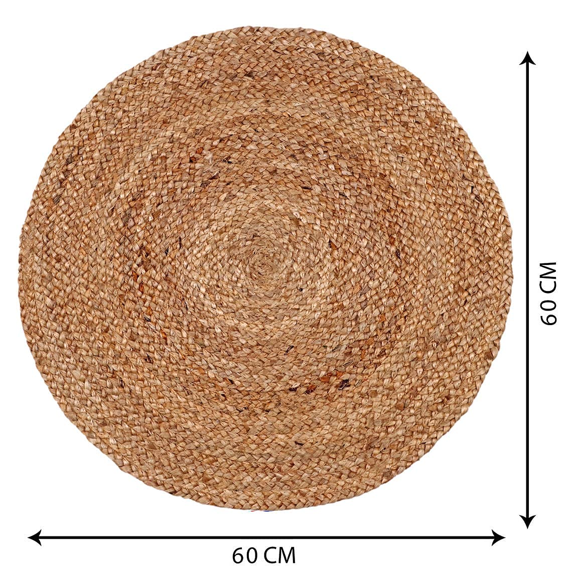 Floor Mats: Jute Round Rug (Beige, 3 Feet, 1 Piece)