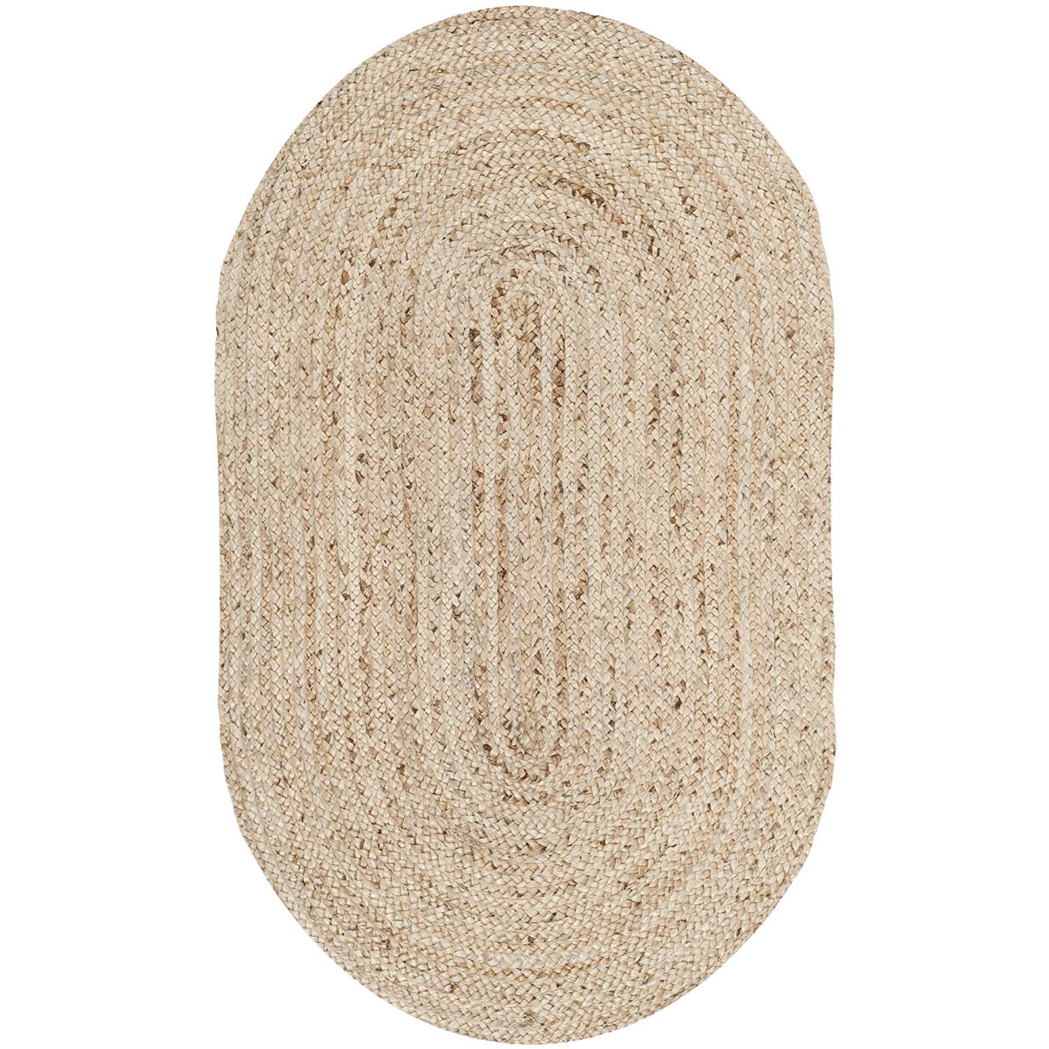 Floor Mats: Jute Round Rug (Beige, 3 Feet, 1 Piece)