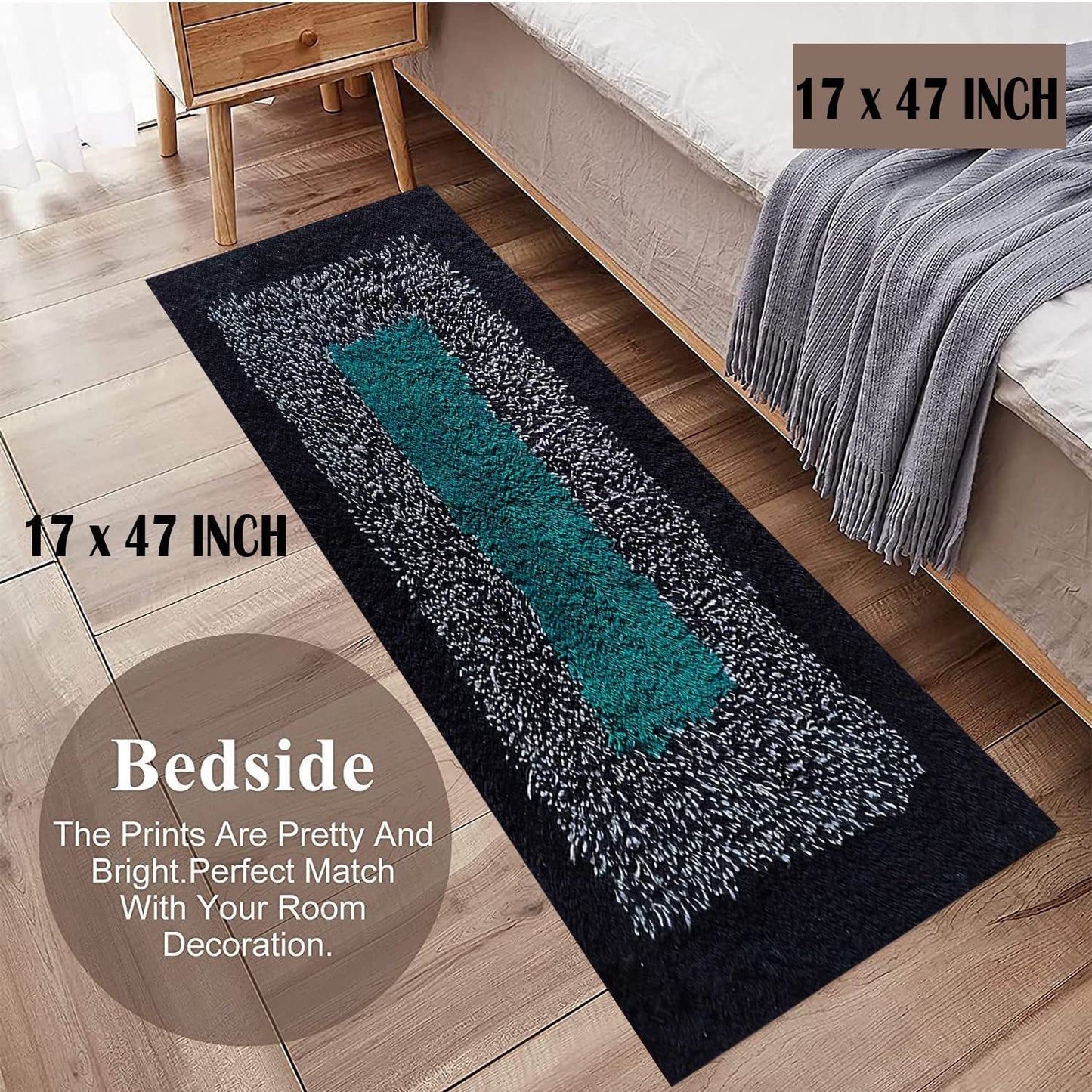 Floor Mats: KANTA Hot Thread Kitchen Runner Floor Mat & Runner With Runner Size ( 120X40 Cm ) Lxw Centimetres And Bathmat Size ( 60X40 Cm ) Lxw Centimetres Blue(Cotton)