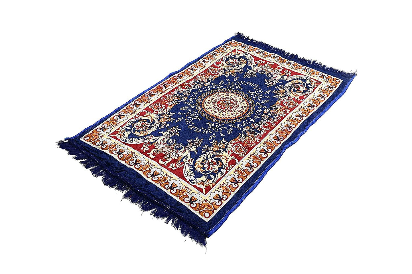 Floor Mats: Velvet Pooja Asan Carpets - Size 28 x 48(Inches) 71X121(CM) 2X4(Feet) Bed Side Runner,Floor Mat, Floor Rug, Pack of 1 Velvet Asan