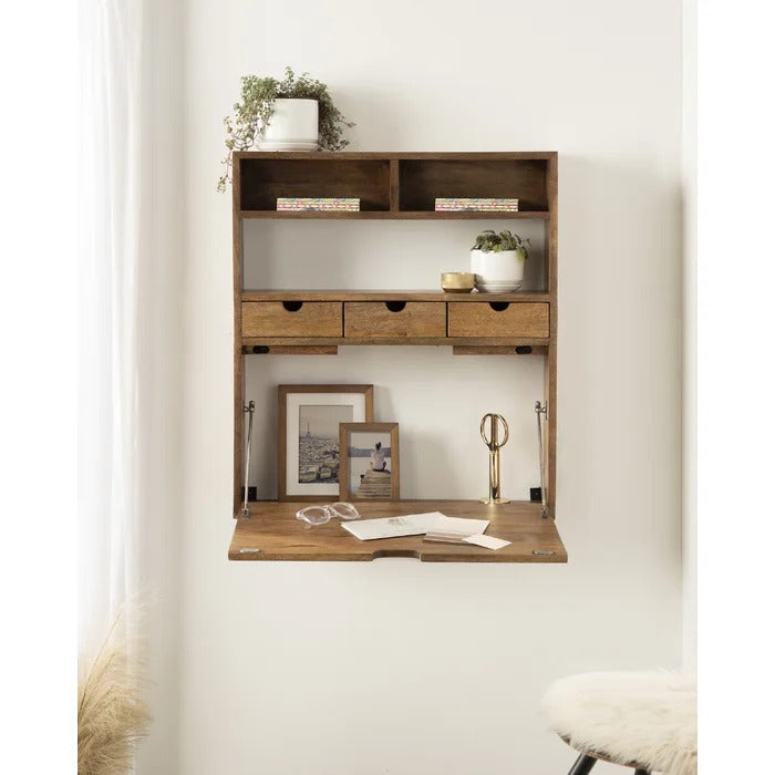 Folding Table: Solid Wood Floating Desk