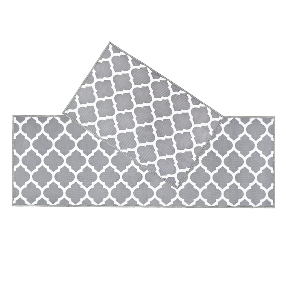 Foor Mats: Anti-Skid Look Soft Washable Multi Purpose Mat & Runner Set (18x54 & 17x26 Inches) Kitchen Combo Mat of 2 Pieces ((Desizn No 04, velvet soft nylon)