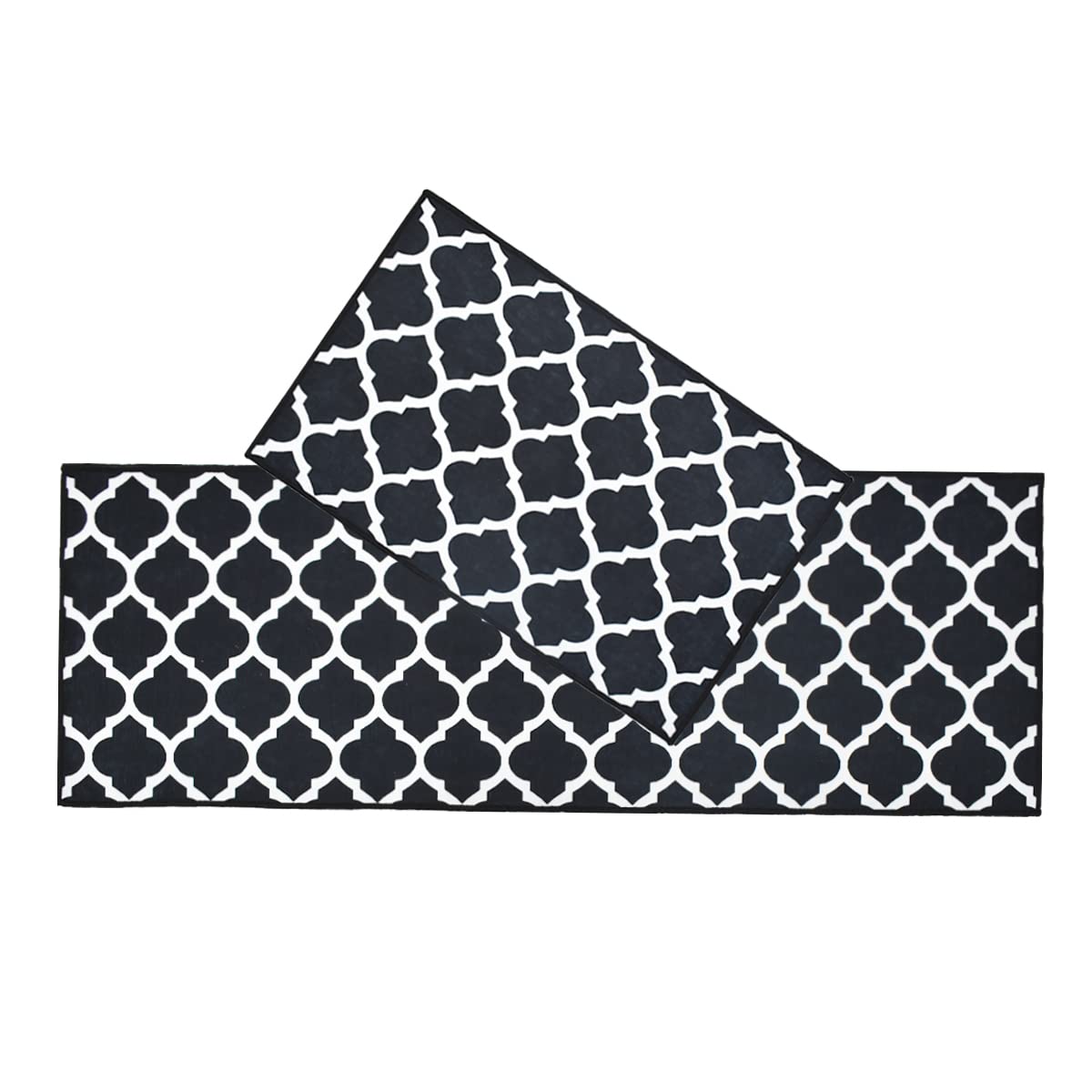 Foor Mats: Anti-Skid Look Soft Washable Multi Purpose Mat & Runner Set (18x54 & 17x26 Inches) Kitchen Combo Mat of 2 Pieces ((Desizn No 04, velvet soft nylon)