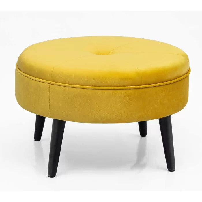 Foot Stool: 23'' Wide Tufted Round Cocktail Ottoman