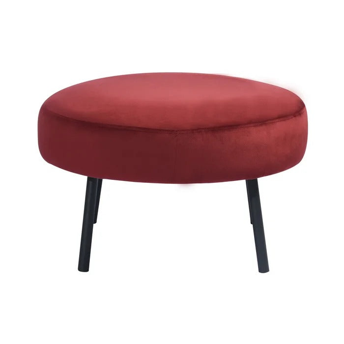 Foot Stool: 25.2" Wide Velvet Round Standard Ottoman
