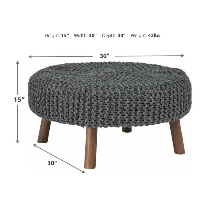Foot Stool: 30'' Wide Round Cocktail Ottoman