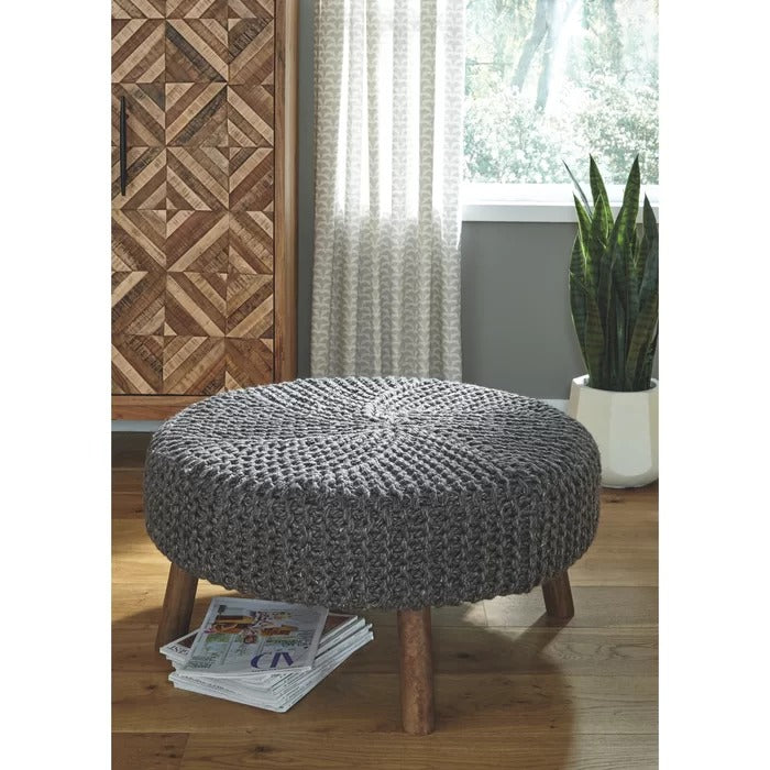 Foot Stool: 30'' Wide Round Cocktail Ottoman
