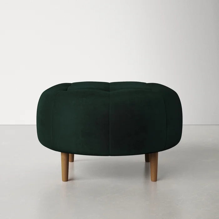 Foot Stool: 31.5'' Wide Velvet Tufted Round Cocktail Ottoman
