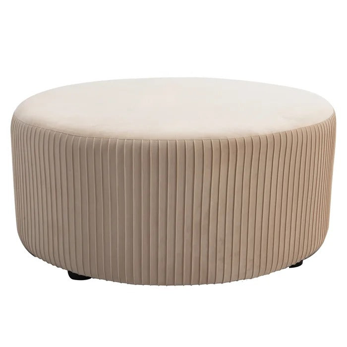 Foot Stool: 35.4'' Wide Velvet Round Cocktail Ottoman